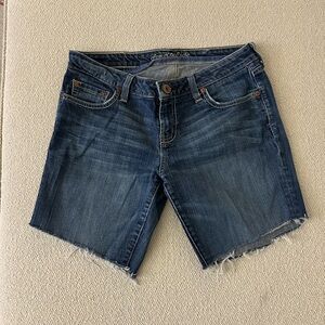 Vintage American Eagle Outfitters Women's Dark Blue Jean Shorts